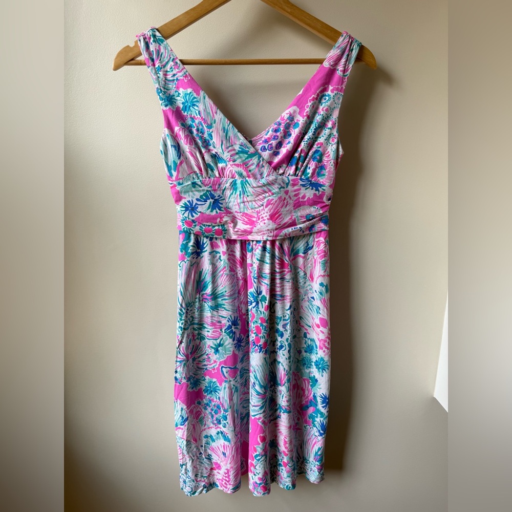 LILLY PULITZER Sloane Short Dress Tiki Pink Gypsea Sea Coquette Resort Travel XS